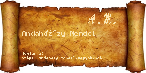 Andaházy Mendel névjegykártya